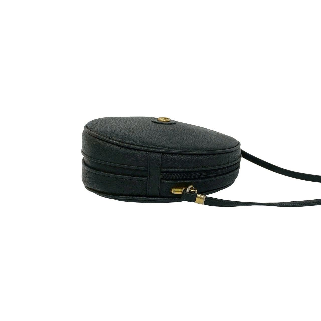 Gucci Vintage GG Logo Leather Mini Shoulder Bag Pochette Black