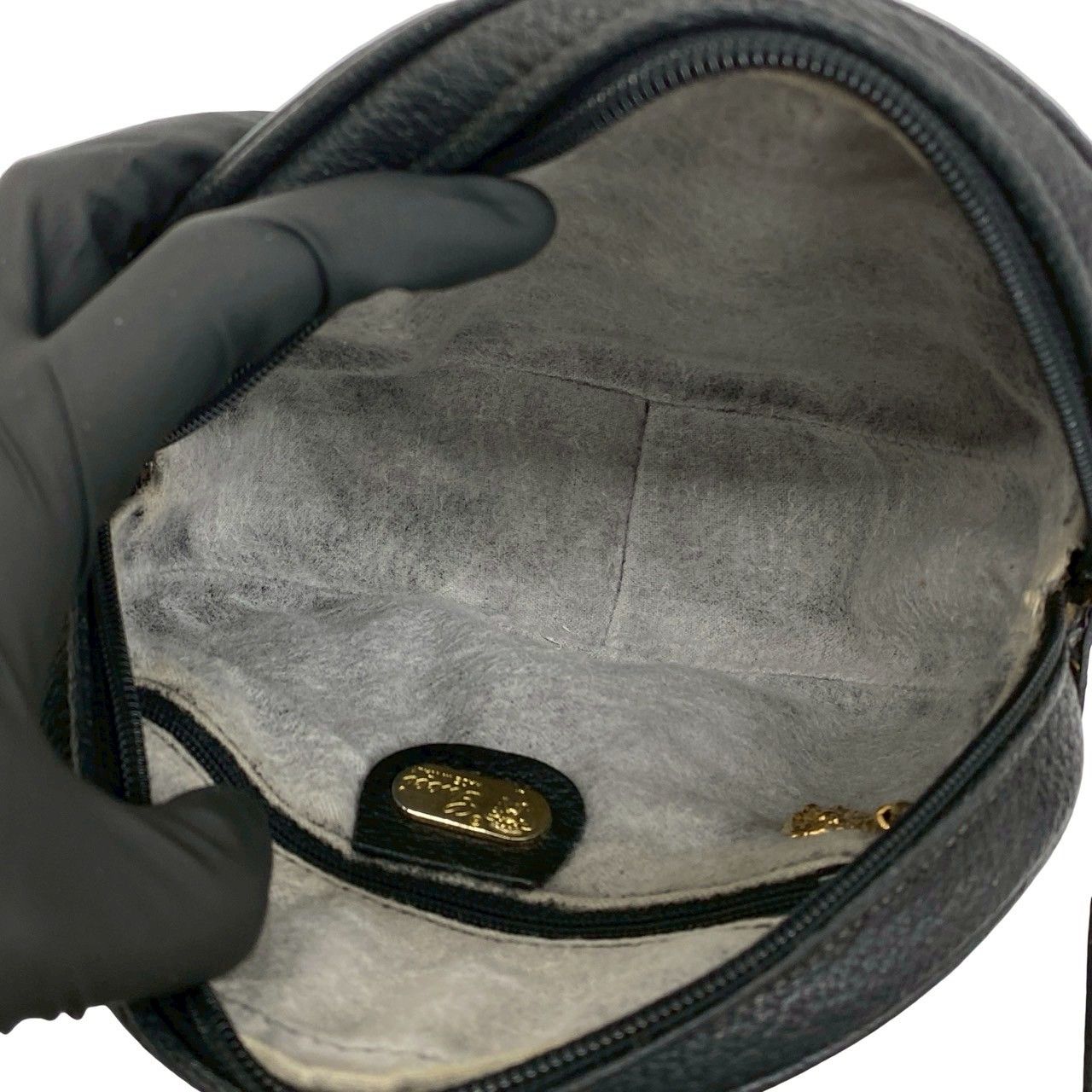 Gucci Vintage GG Logo Leather Mini Shoulder Bag Pochette Black