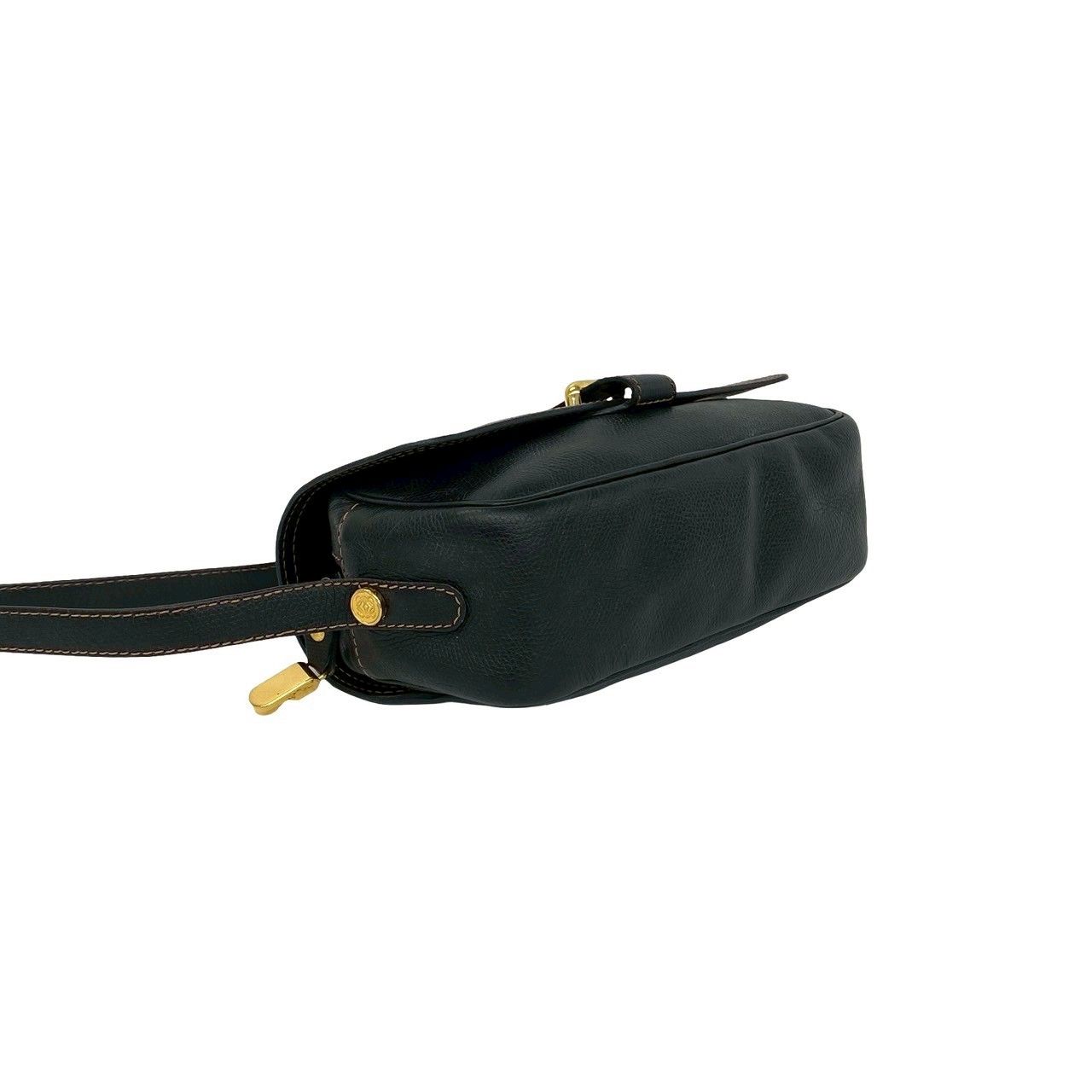 Loewe Vintage Anagram Logo Leather Mini Shoulder Bag Pochette Crossbody Black