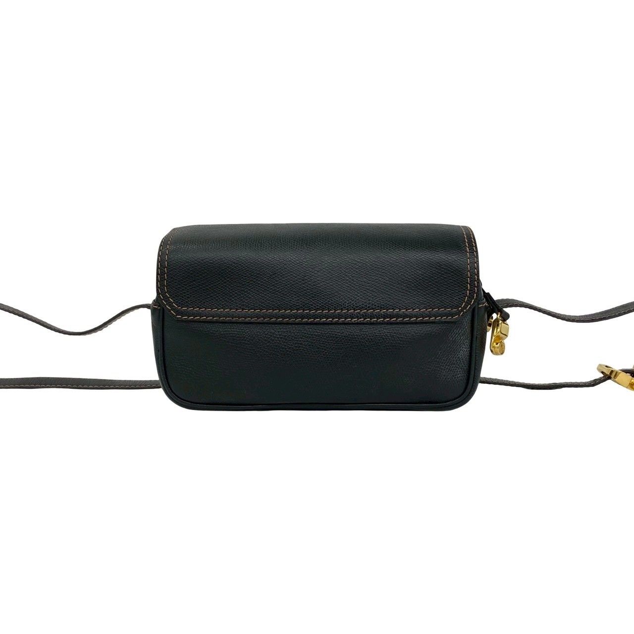 Loewe Vintage Anagram Logo Leather Mini Shoulder Bag Pochette Crossbody Black
