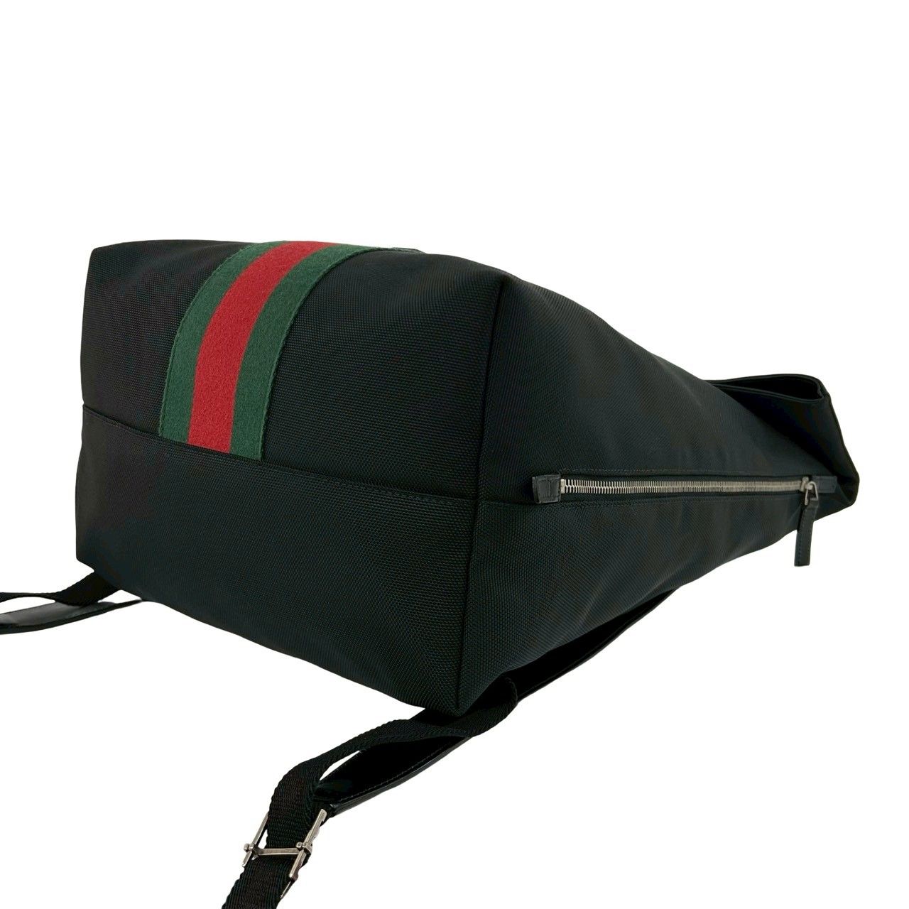 Gucci Sherry Line Web Canvas Leather Backpack Black