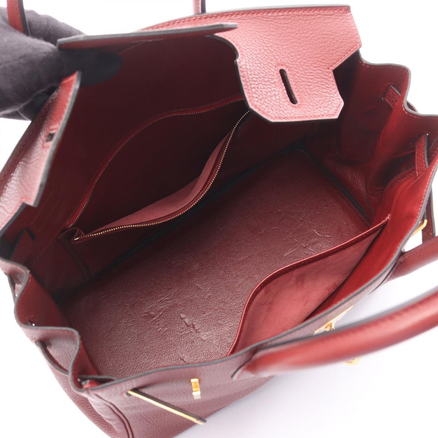 Hermes Handbag Birkin 30 Rouge Ash Leather