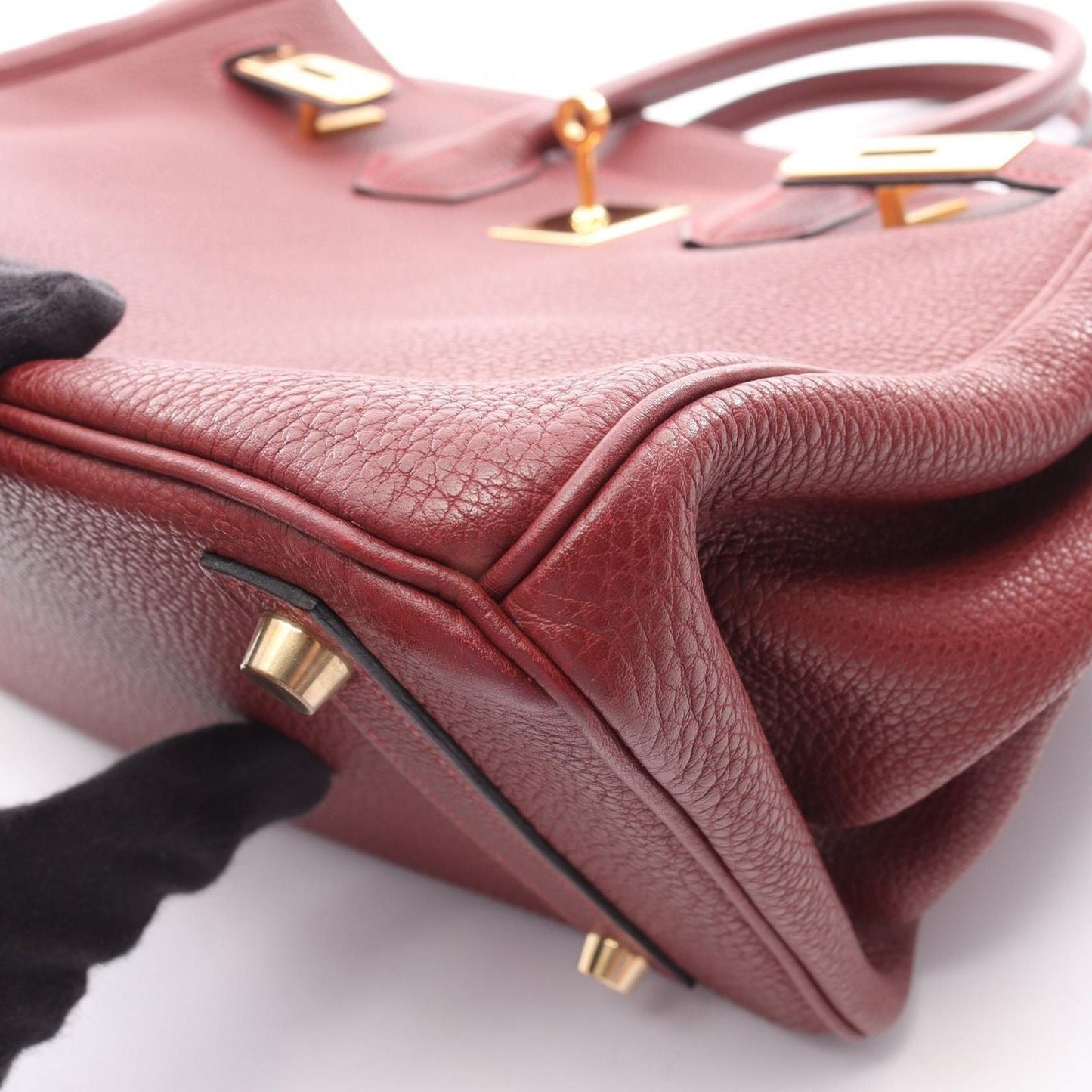 Hermes Handbag Birkin 30 Rouge Ash Leather