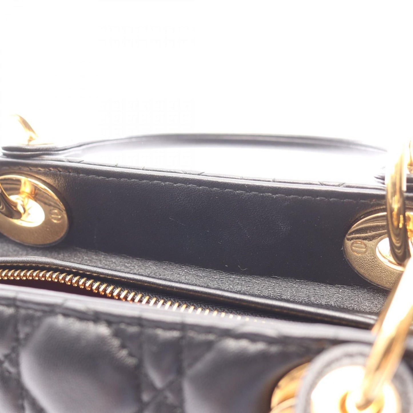 Dior Handbag Lady Dior Large Cannage 2-Way Black Leather Lady Dior Tote
