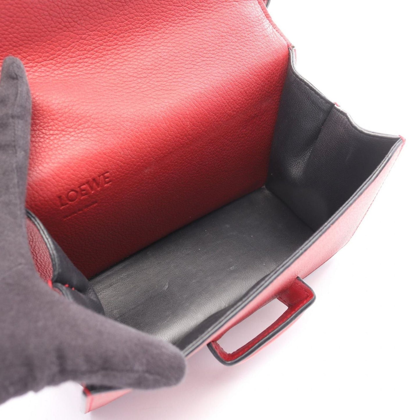 Loewe Shoulder Bag Barcelona Red Leather