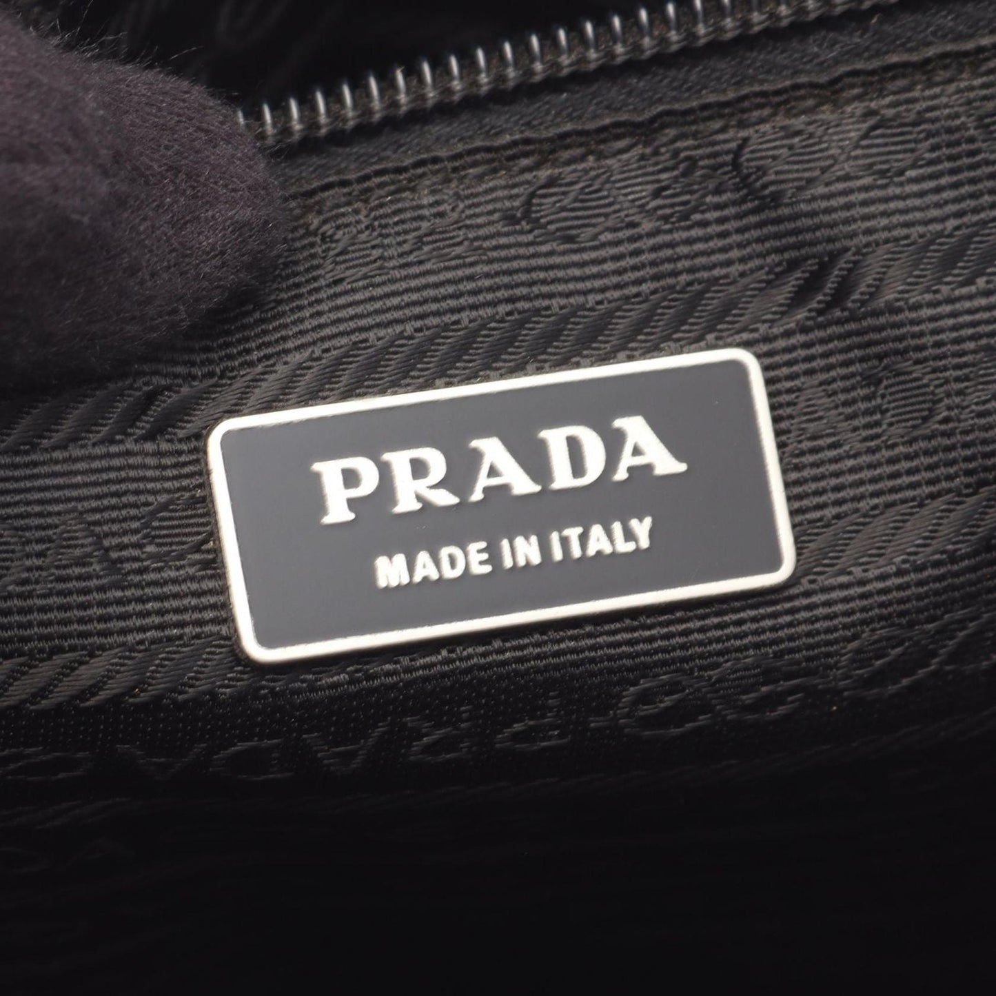 Prada Shoulder Bag Black Nylon Saffiano Leather