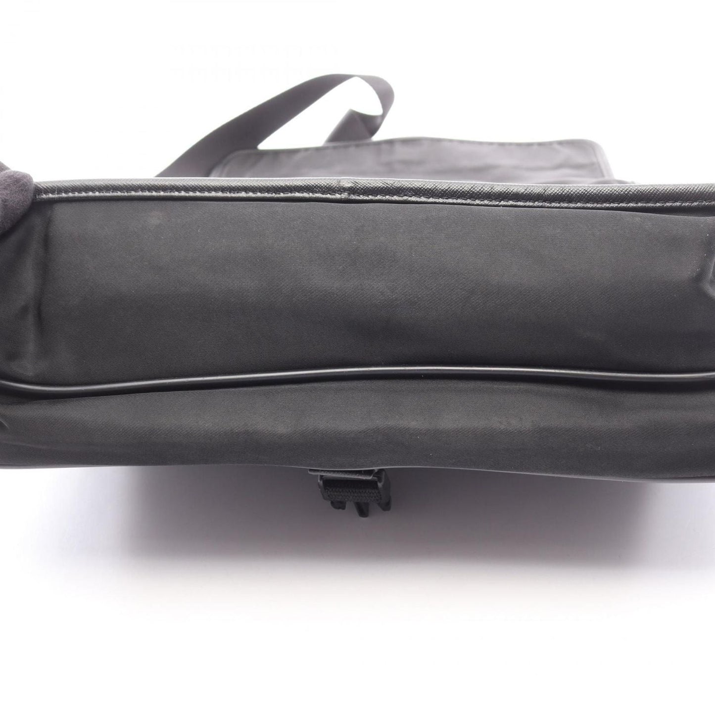 Prada Shoulder Bag Black Nylon Saffiano Leather