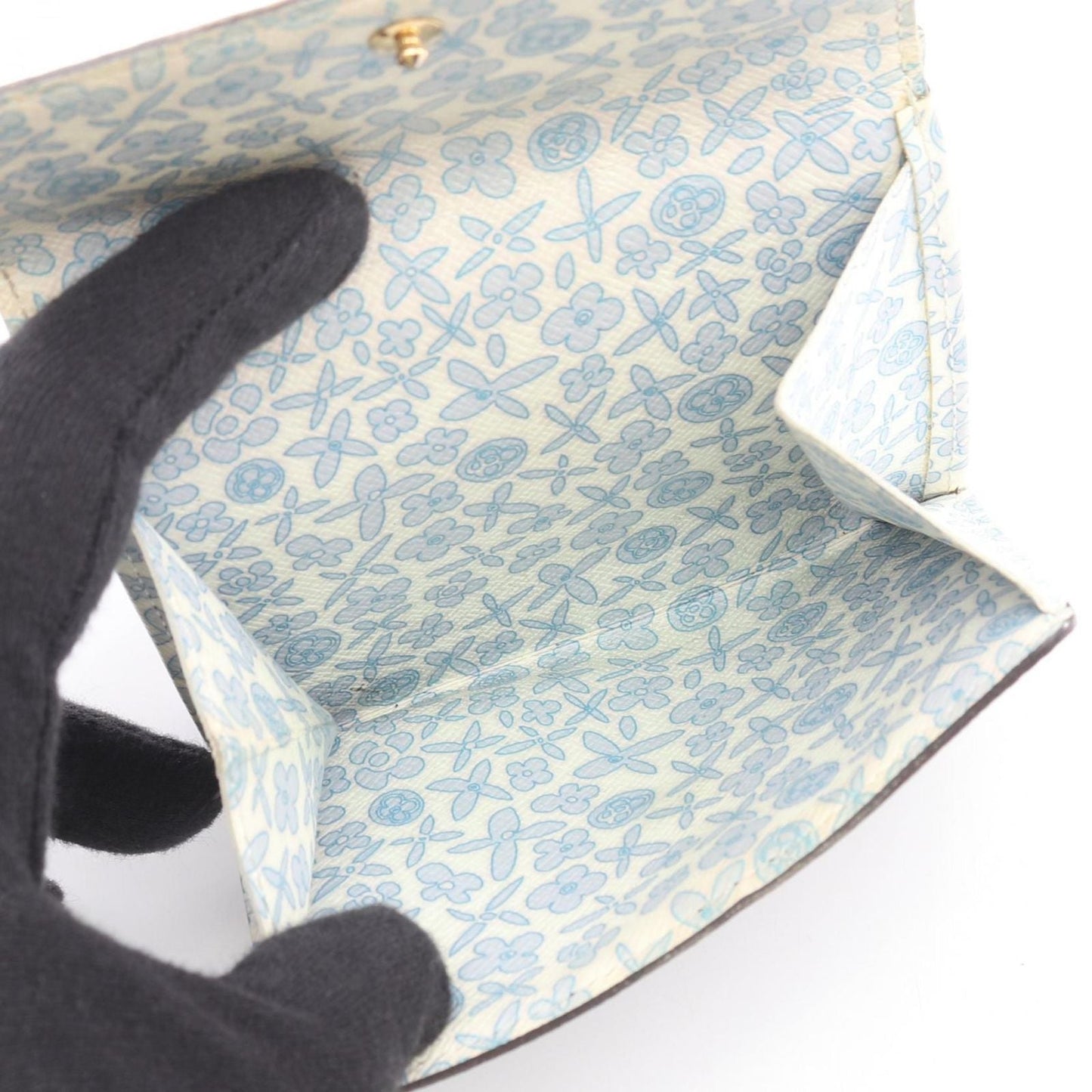 Louis Vuitton Hook Wallet Portefeuille Monogram Roulis Violet Brown White