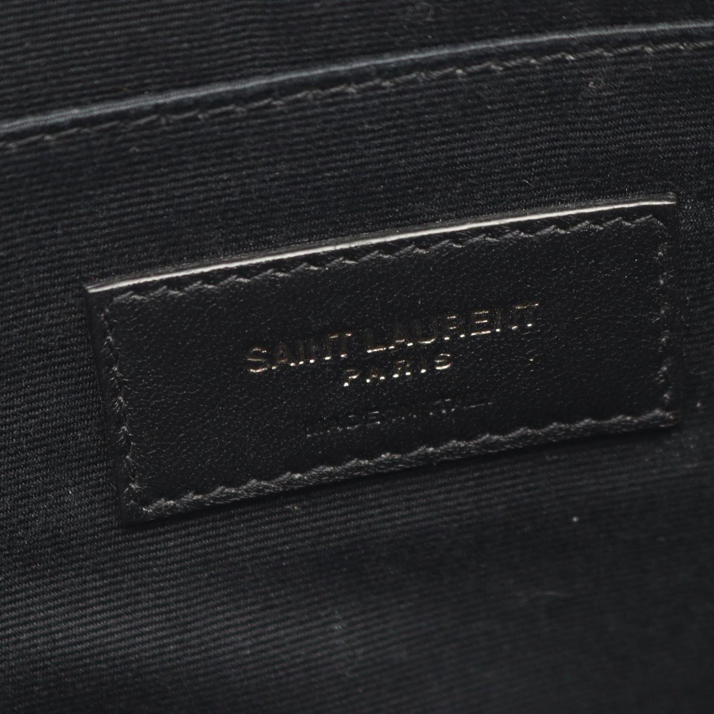 Saint Laurent Paris Clutch Rive Gauche Black White Canvas Leather