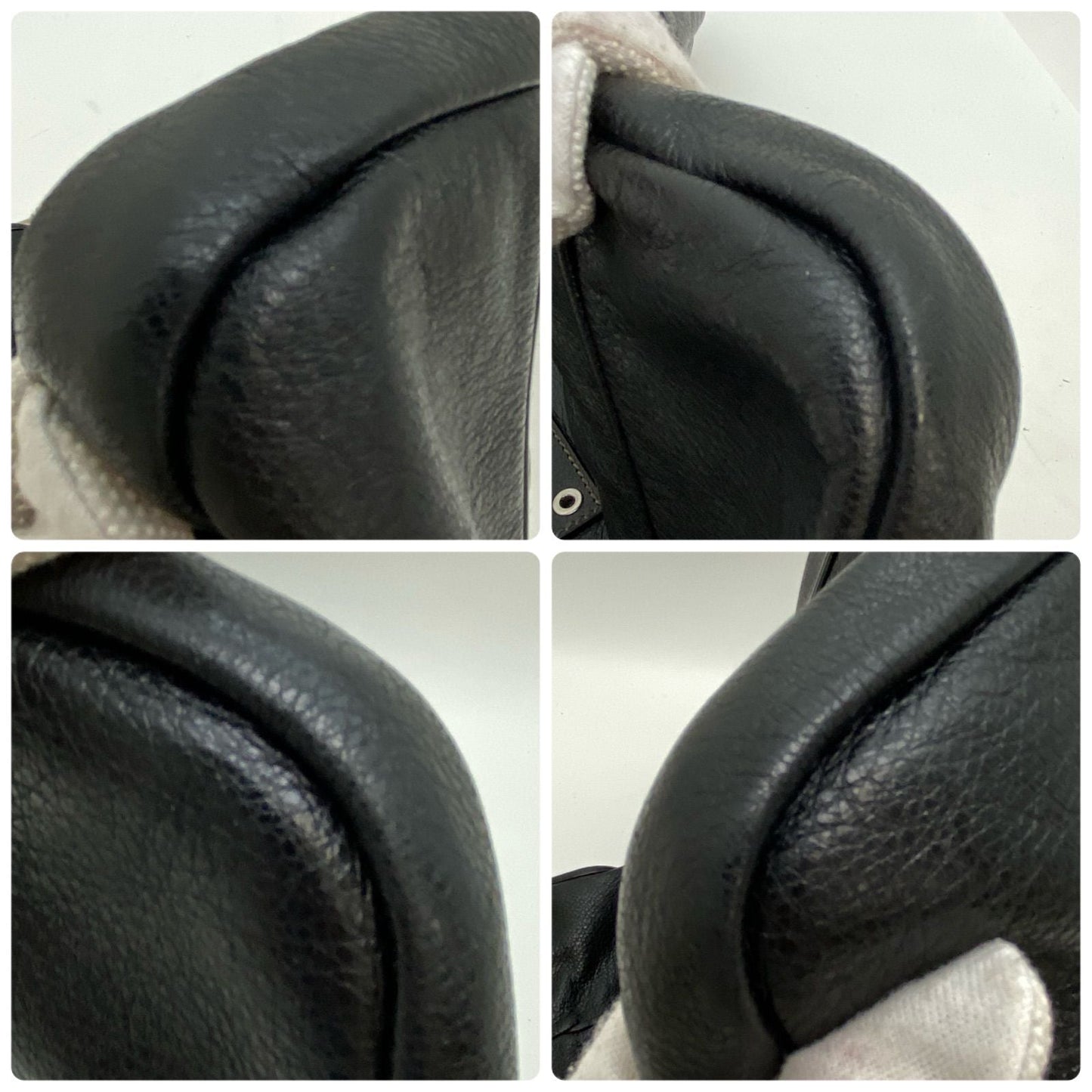 Gucci Tote Shoulder Bag GG Leather Black