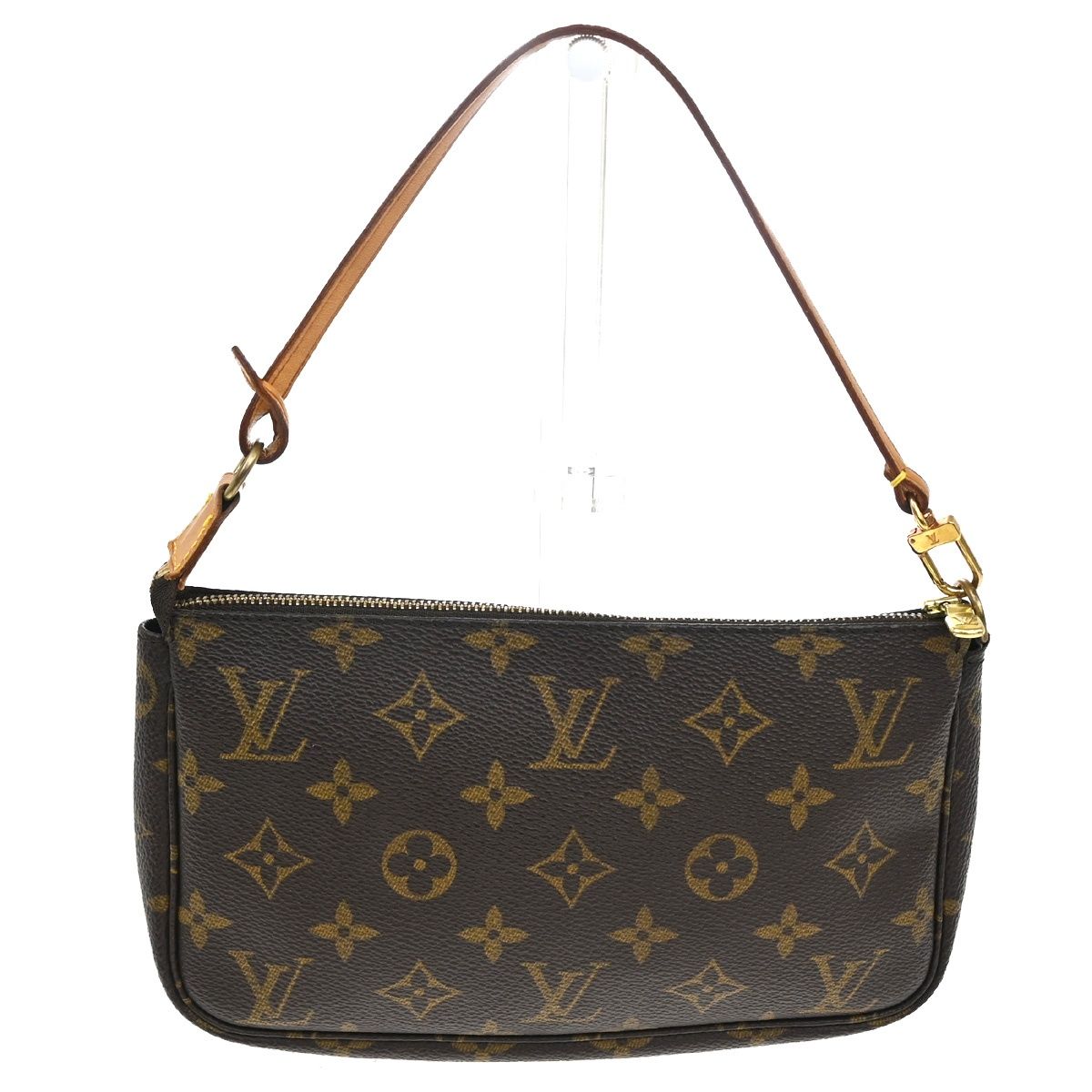 Louis Vuitton Pochette Handbag Brown Monogram Leather
