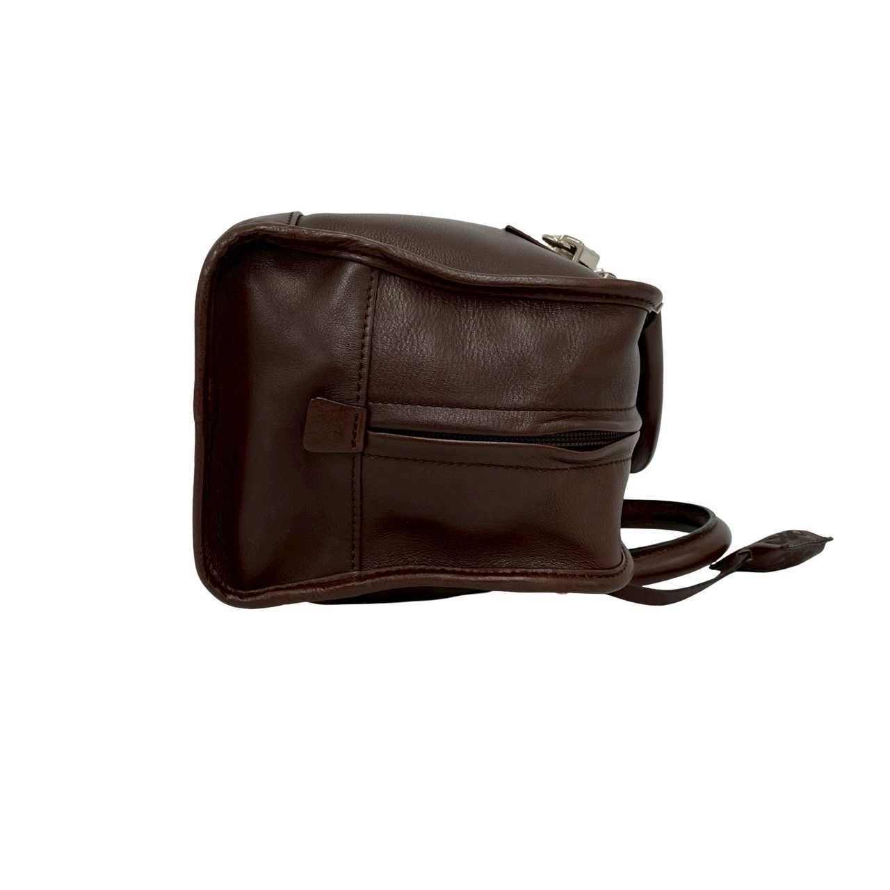 Loewe Amazona 28 Anagram Log Leather Mini Boston Bag with Key Brown