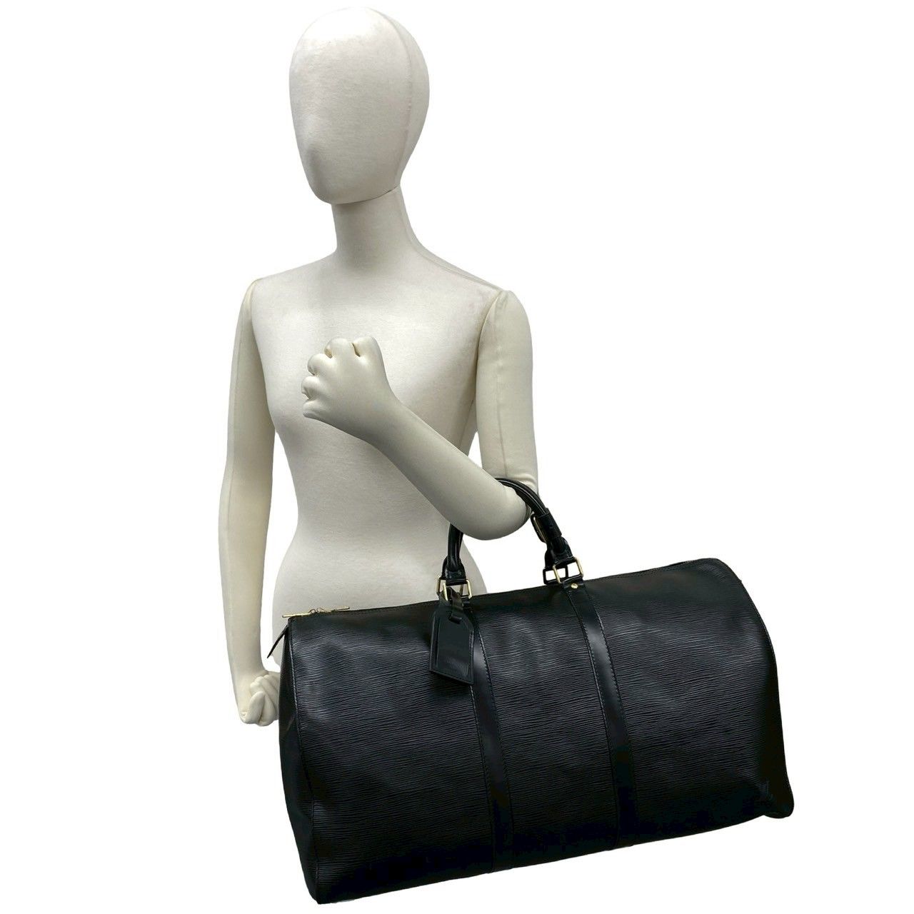 Louis Vuitton Vintage Keepall 50 Epi Leather Boston Bag Noir