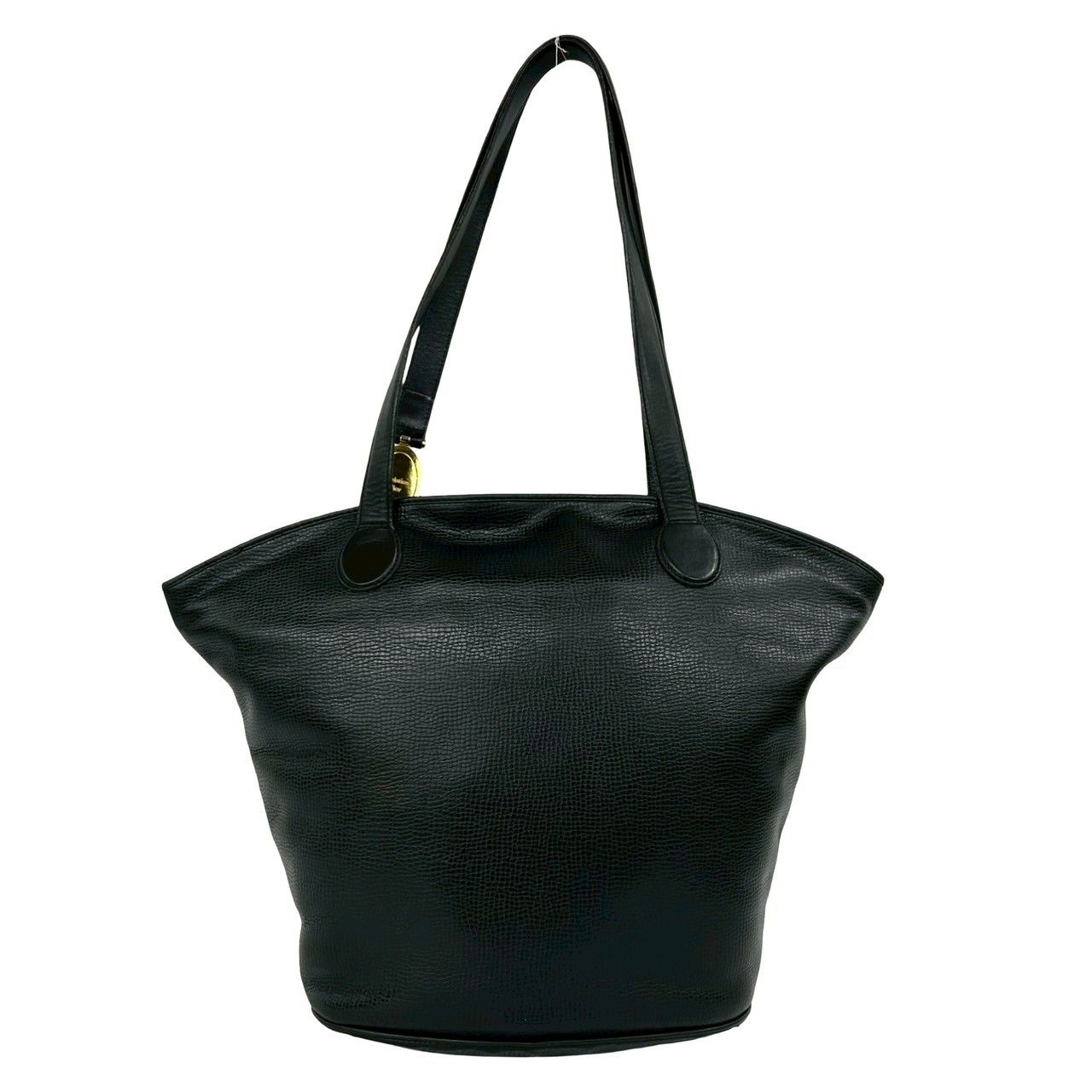 Dior CD Logo Leather Tote Shoulder Bag Black