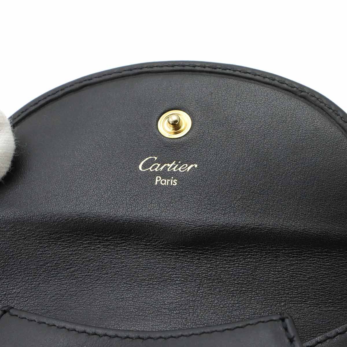Cartier Panthère Coin Purse Leather Black Case