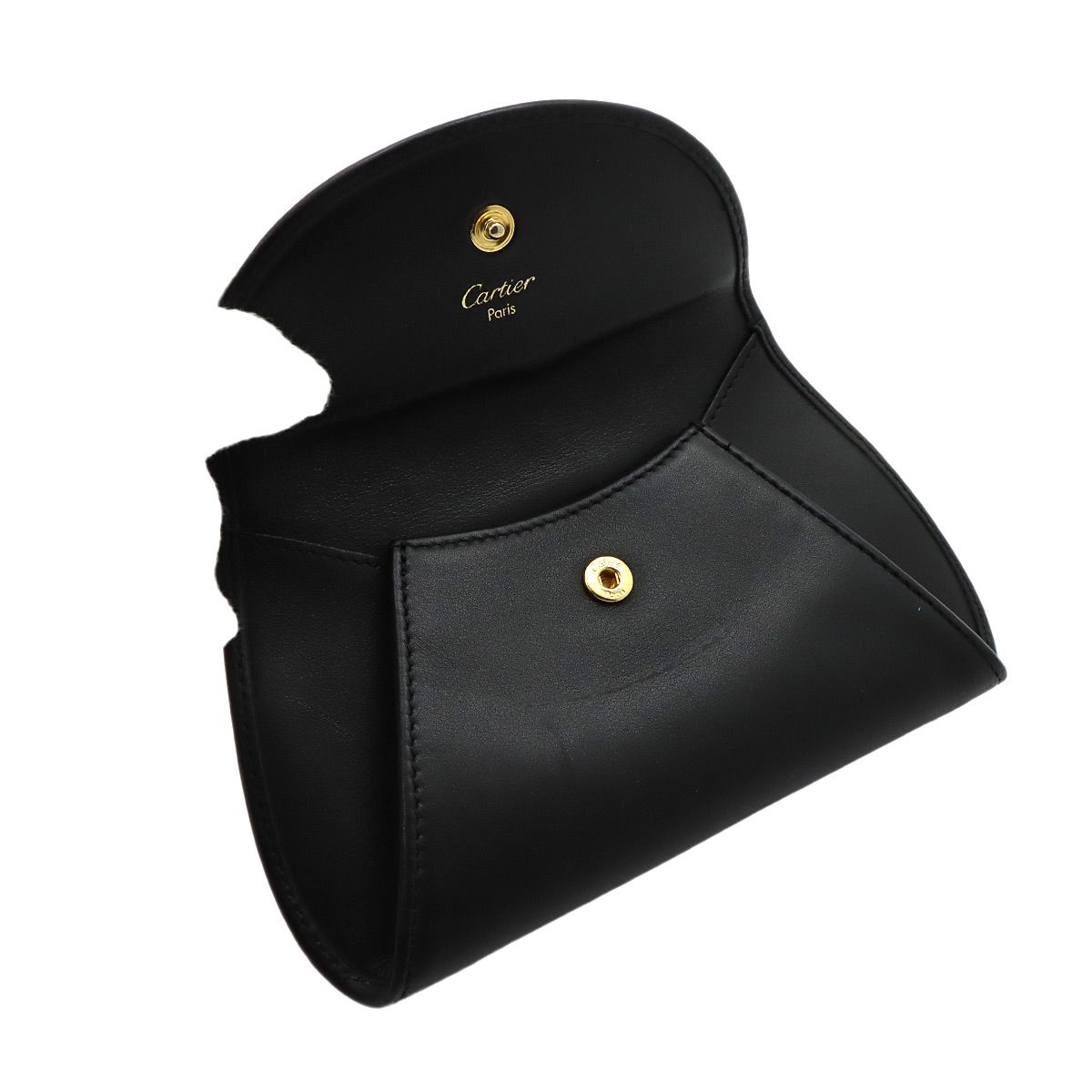 Cartier Panthère Coin Purse Leather Black Case