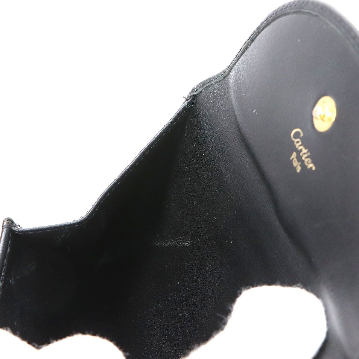Cartier Panthère Coin Purse Leather Black Case