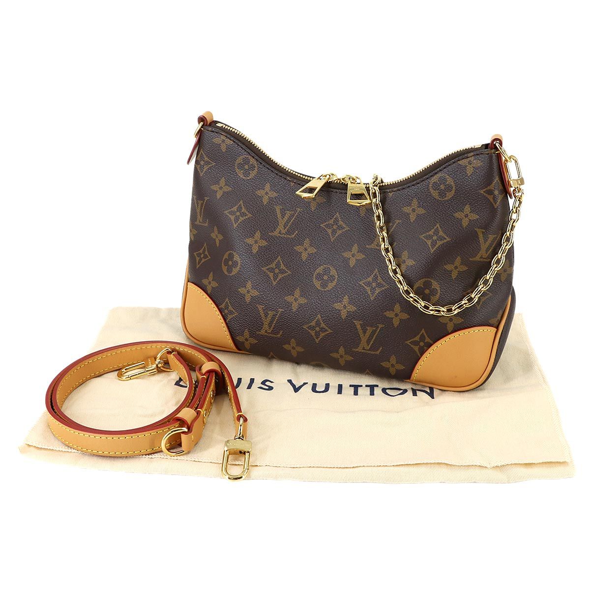 Louis Vuitton Monogram PM 2-Way Shoulder Bag Brown Natural