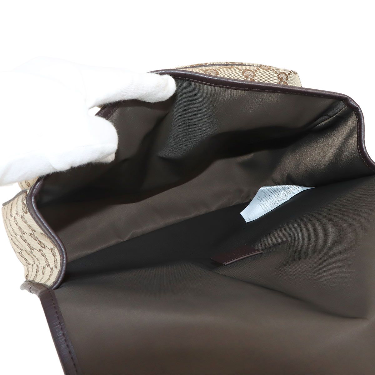 Gucci GG Canvas Shoulder Bag Leather Beige Brown Kids