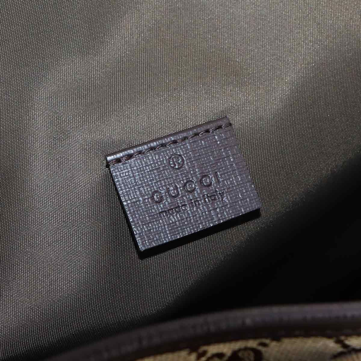 Gucci GG Canvas Shoulder Bag Leather Beige Brown Kids