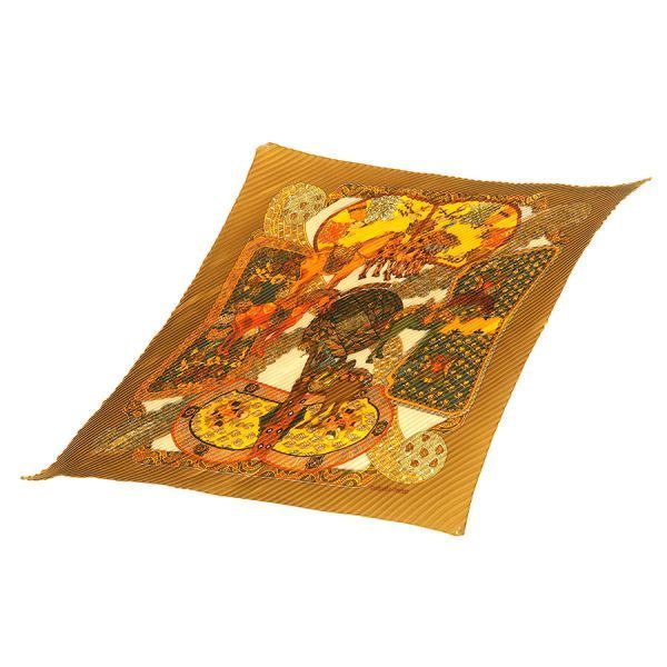 Hermes Pleated Scarf Brown