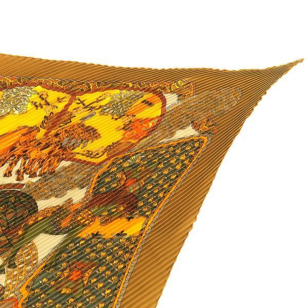 Hermes Pleated Scarf Brown