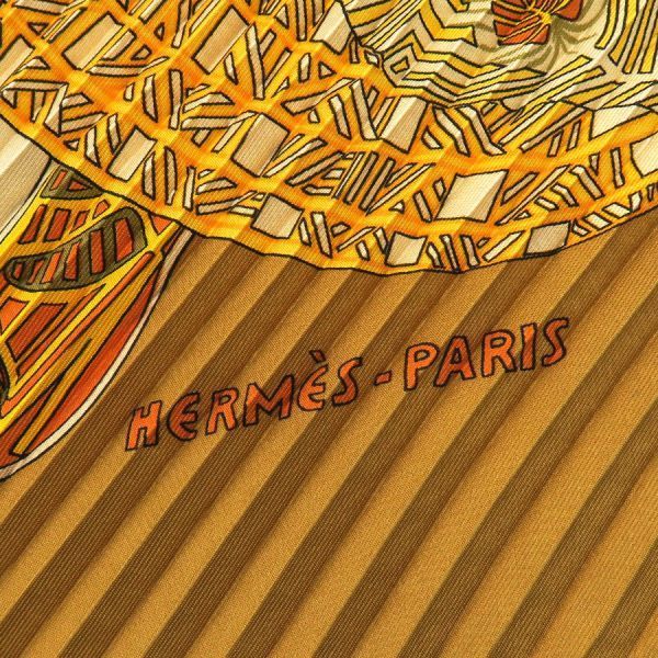 Hermes Pleated Scarf Brown