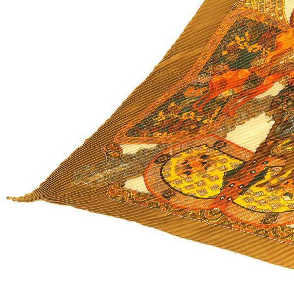 Hermes Pleated Scarf Brown