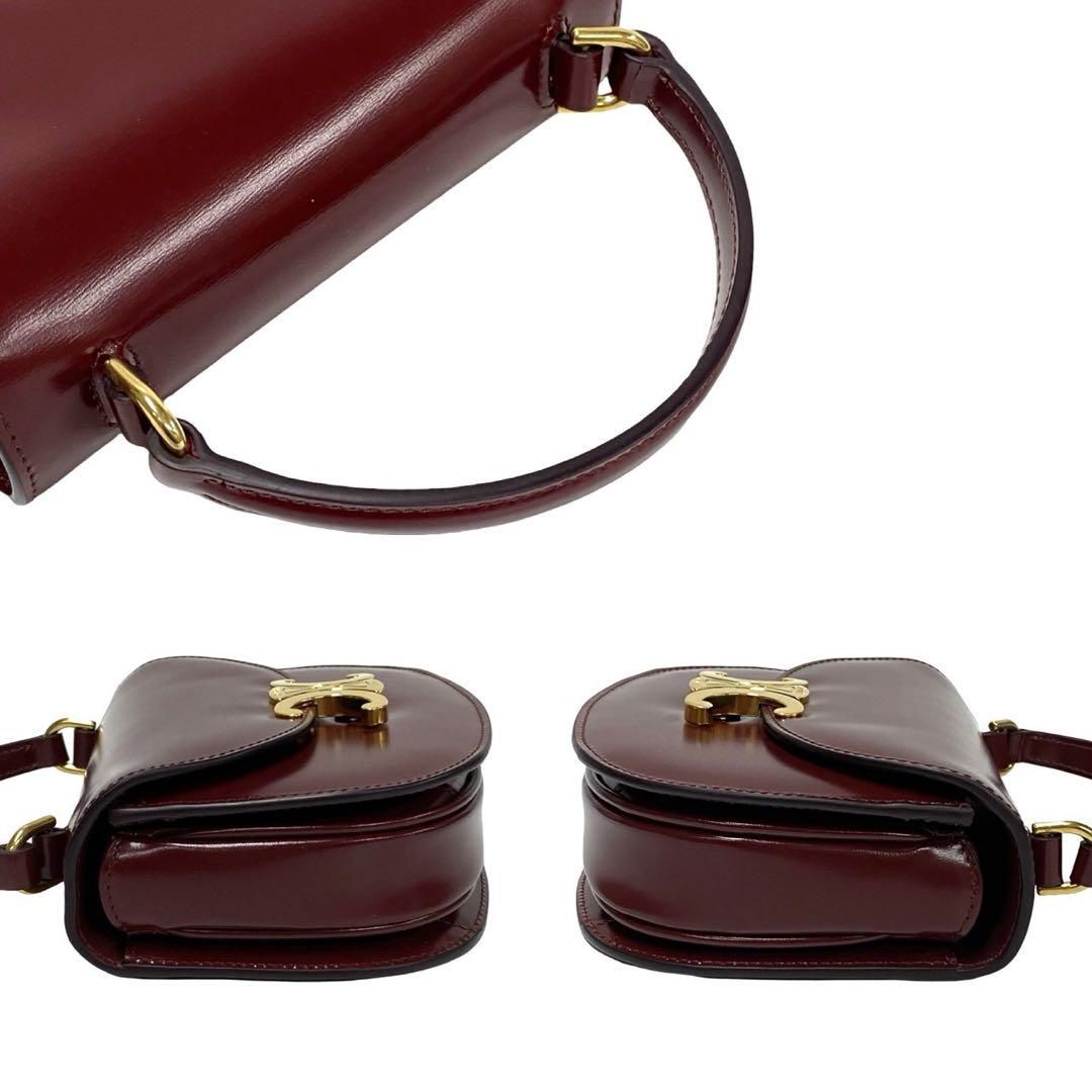 Celine Almost Box Mini Besace Triomphe Logo Calf Leather 2-Way Shoulder Bag