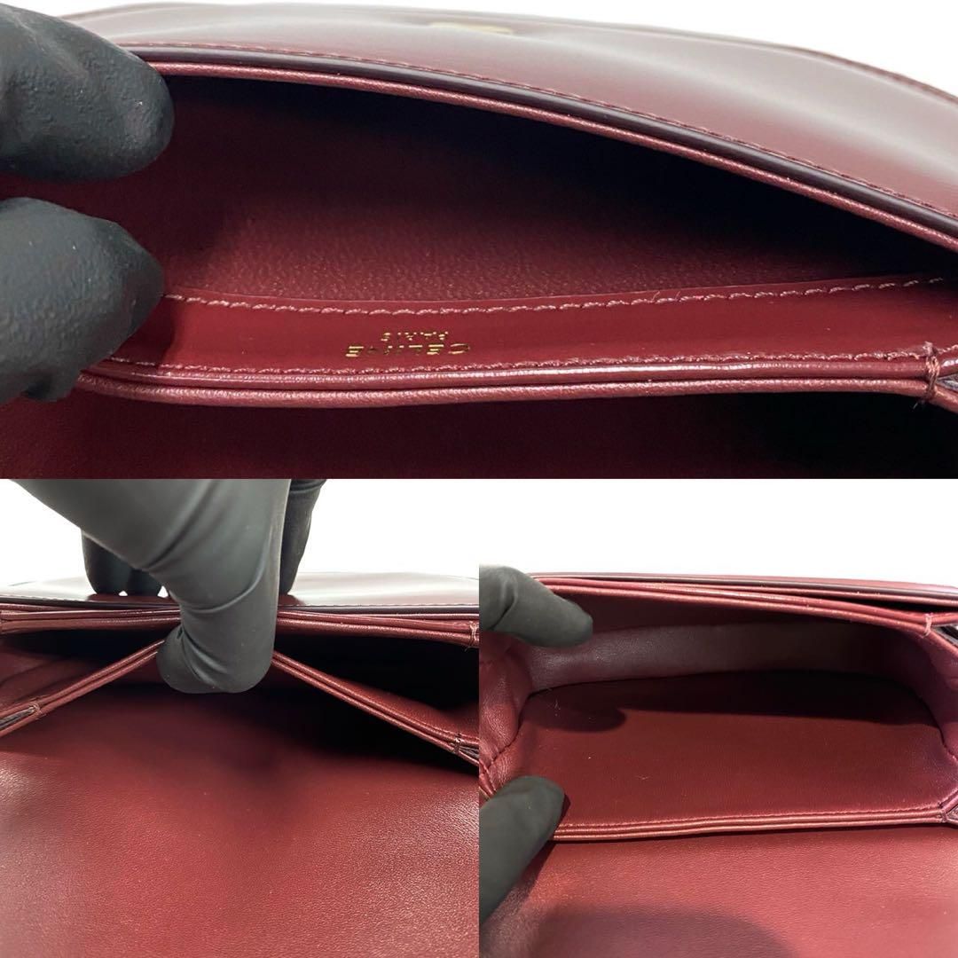 Celine Almost Box Mini Besace Triomphe Logo Calf Leather 2-Way Shoulder Bag
