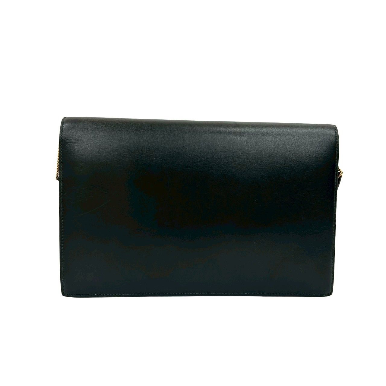 Hermes Vintage Lydie Box Calf Leather Shoulder Bag Pochette Black