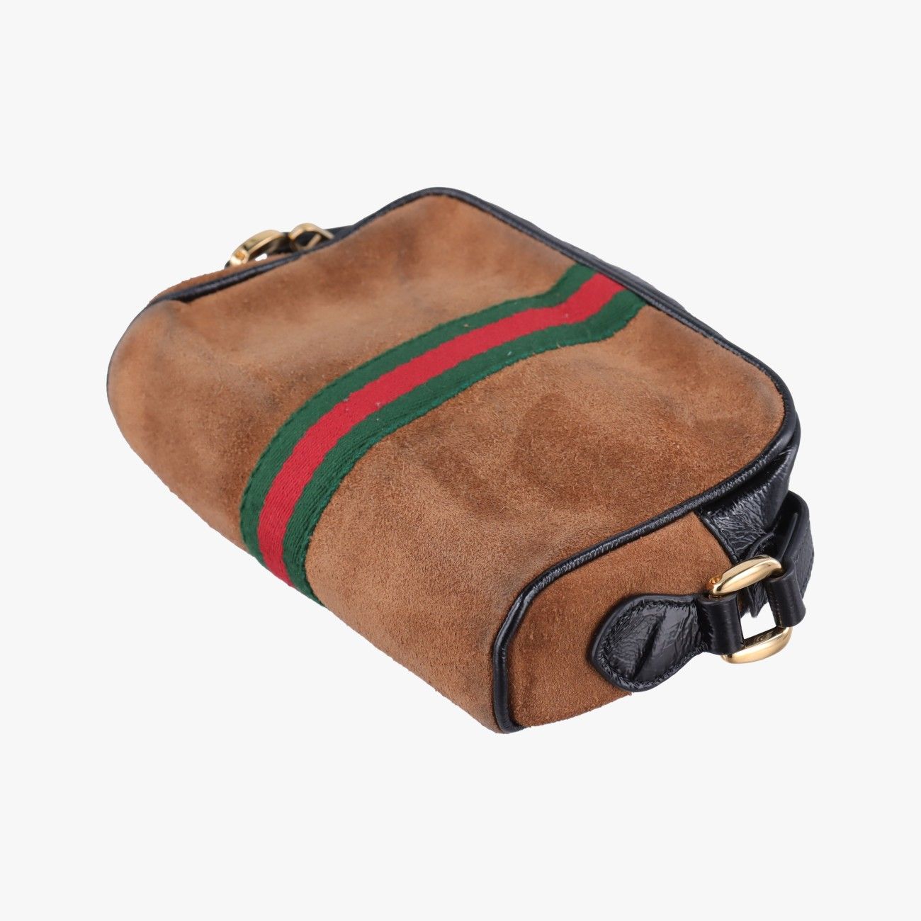 Gucci Ophidia Brown Black Leather Messenger Bag