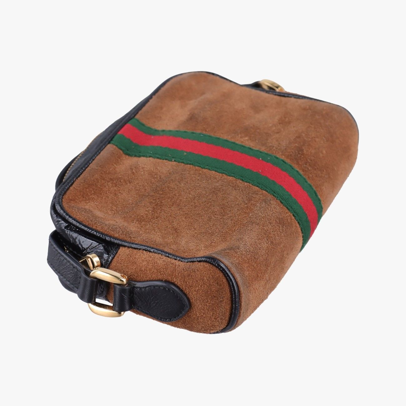 Gucci Ophidia Brown Black Leather Messenger Bag