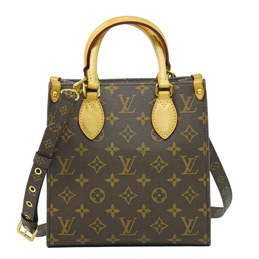 Louis Vuitton LV Sac Plat BB Monogram 2-Way Shoulder Bag Brown