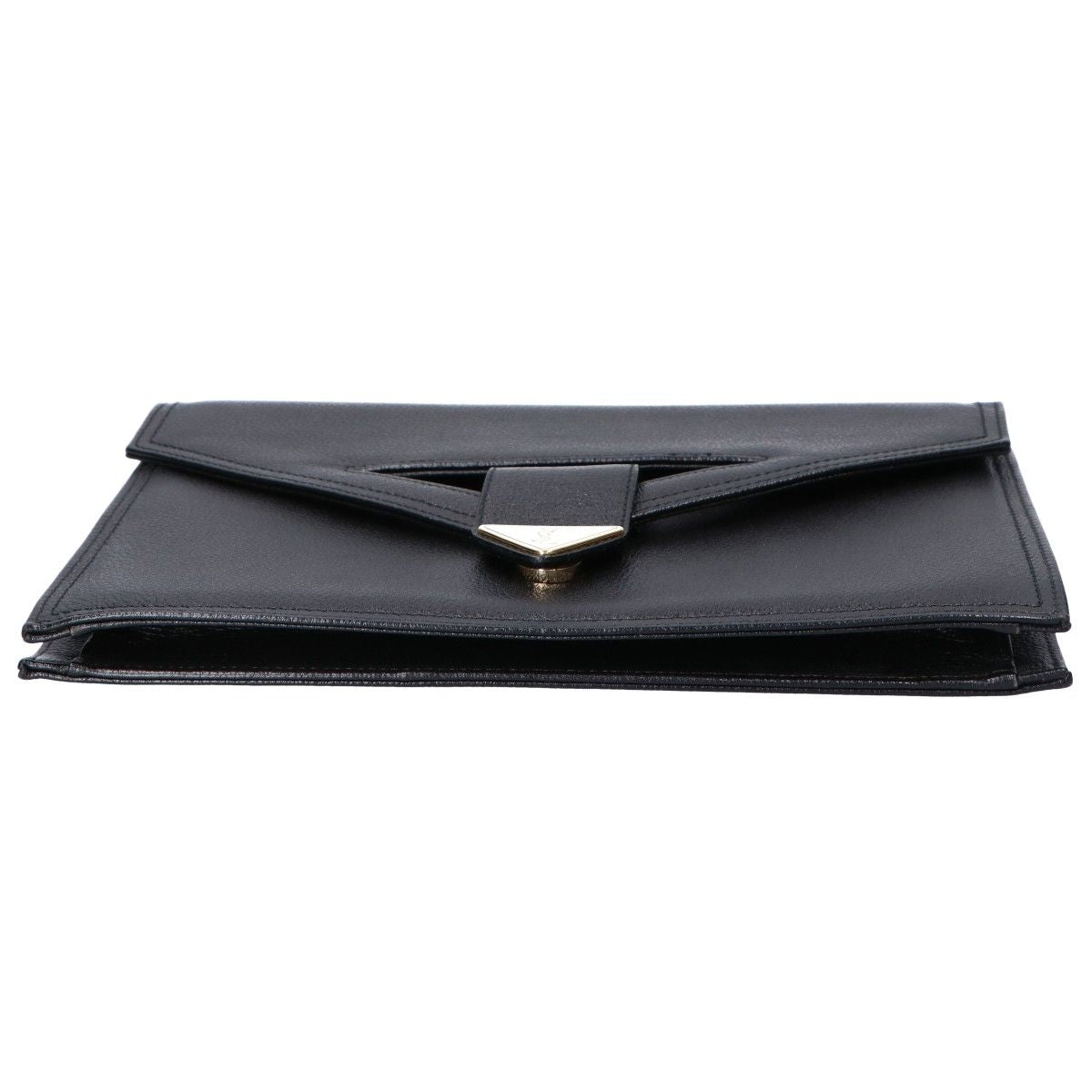 Saint Laurent Yves Vintage Logo Plate Leather Clutch