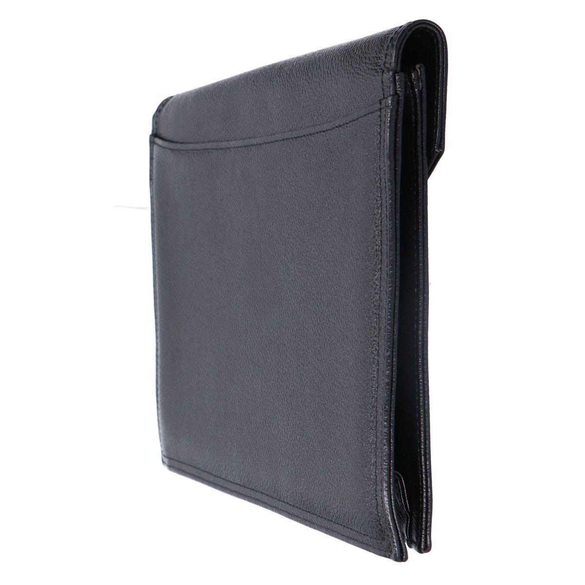 Saint Laurent Yves Vintage Logo Plate Leather Clutch