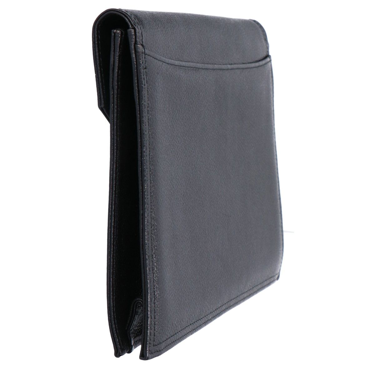 Saint Laurent Yves Vintage Logo Plate Leather Clutch