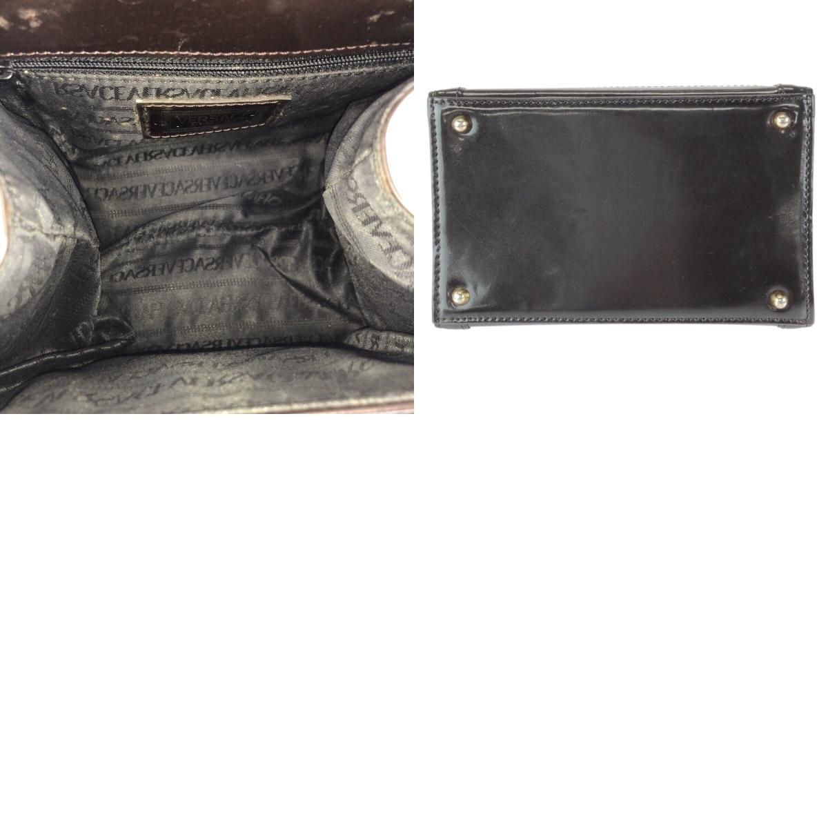 Versace Sunburst Pony Hair Dark Brown Gold Enamel Calf Handbag