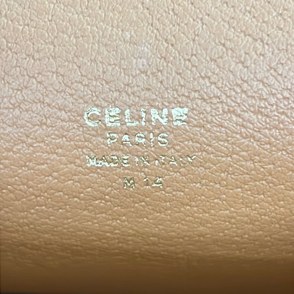 Celine Business Bag Macadam Pattern Da Ku Brown Beige Leather