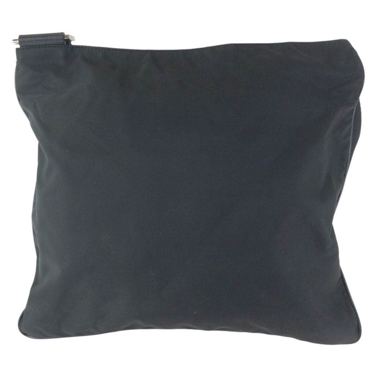Prada Tessuto Black Silver Nylon Shoulder Bag