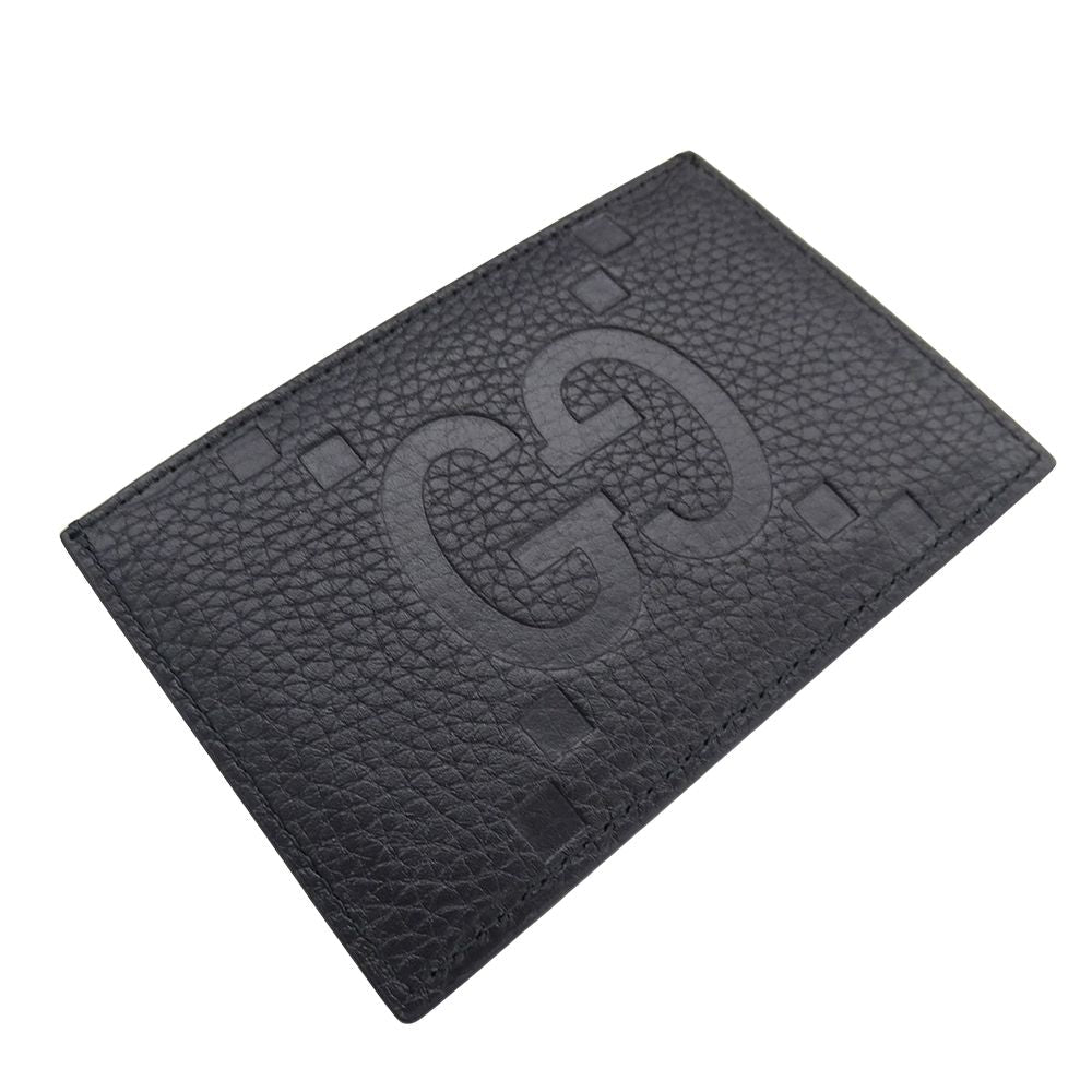 Gucci Card Case Jumbo GG Maxi Leather Black Compact