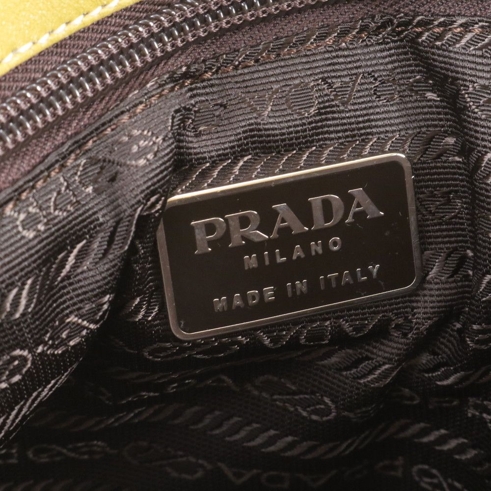Prada Triangle Logo Leather Tote Shoulder