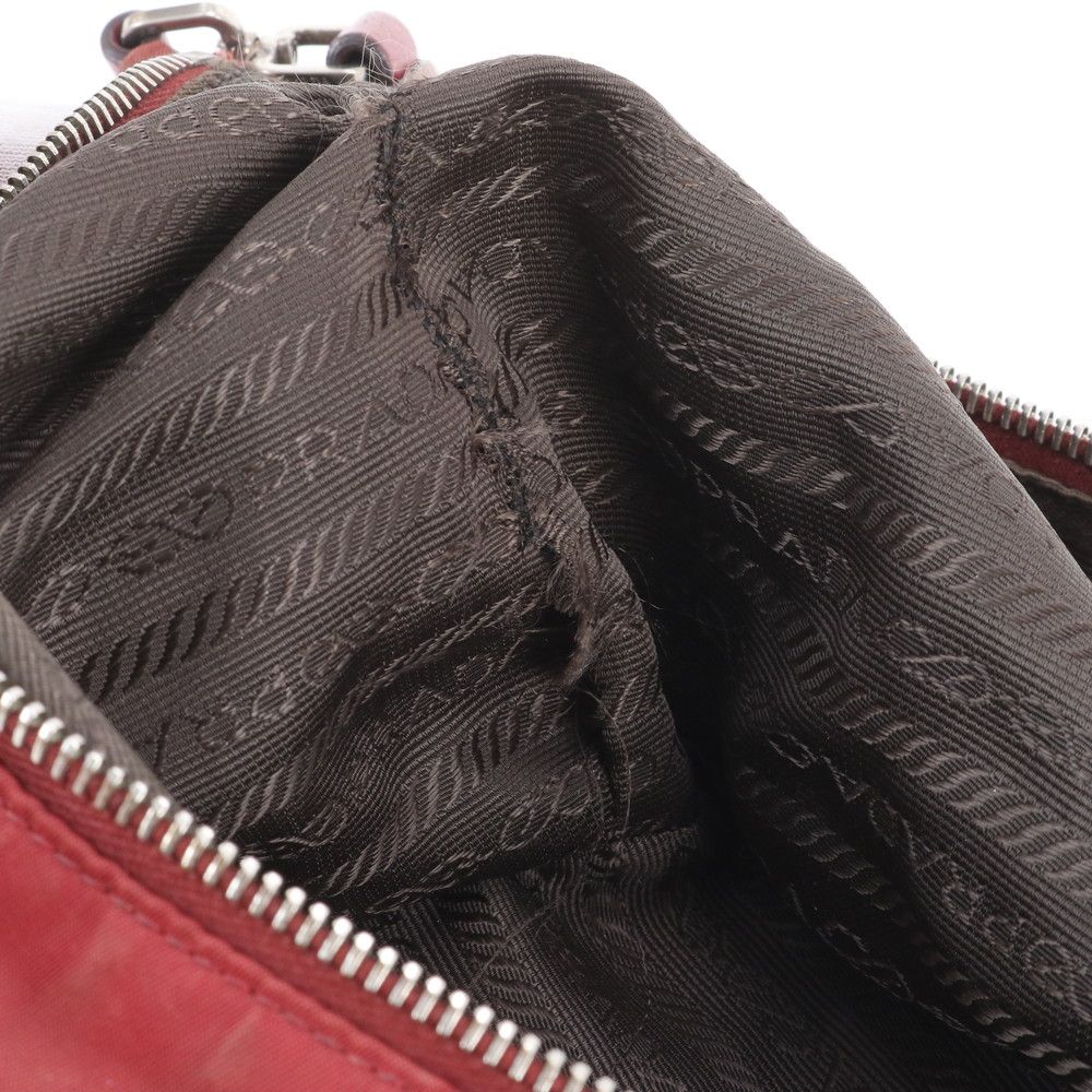 Prada Tessuto Nylon Triangle Logo Leather Shoulder Bag Ewe