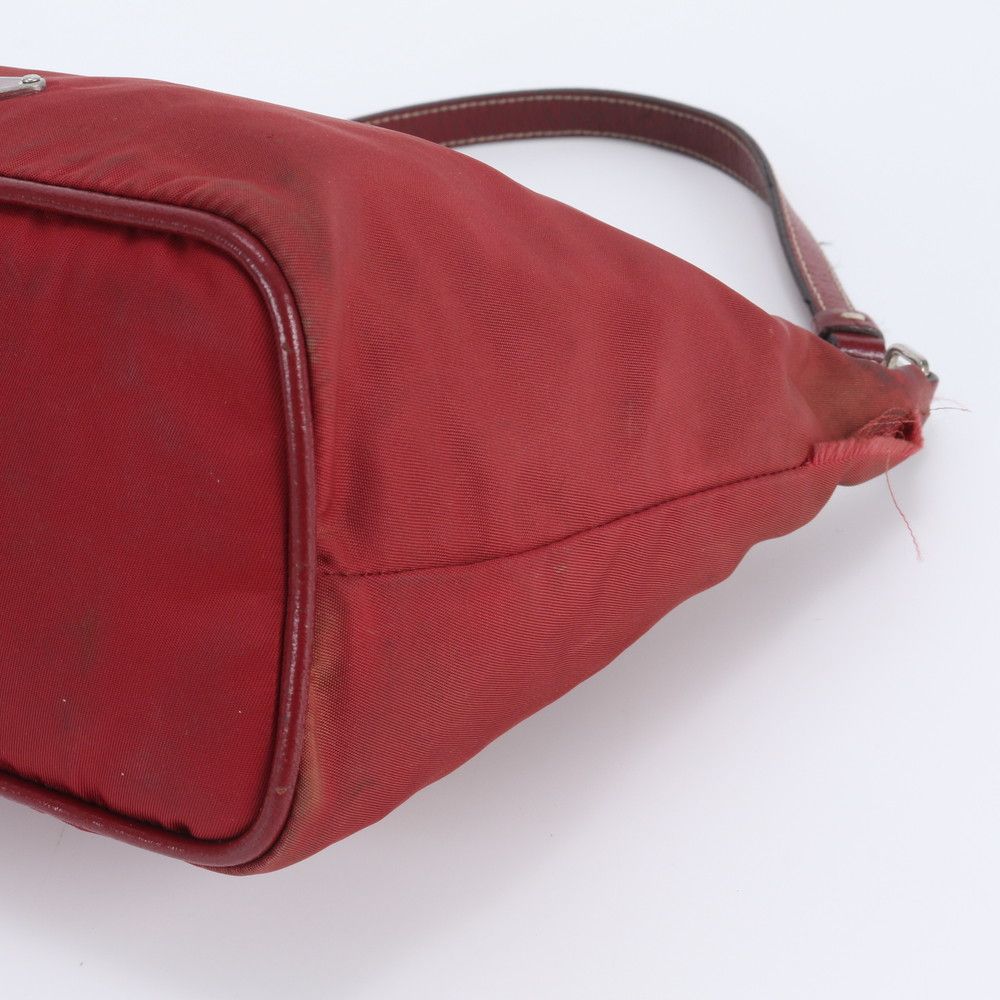 Prada Tessuto Nylon Triangle Logo Leather Shoulder Bag Ewe