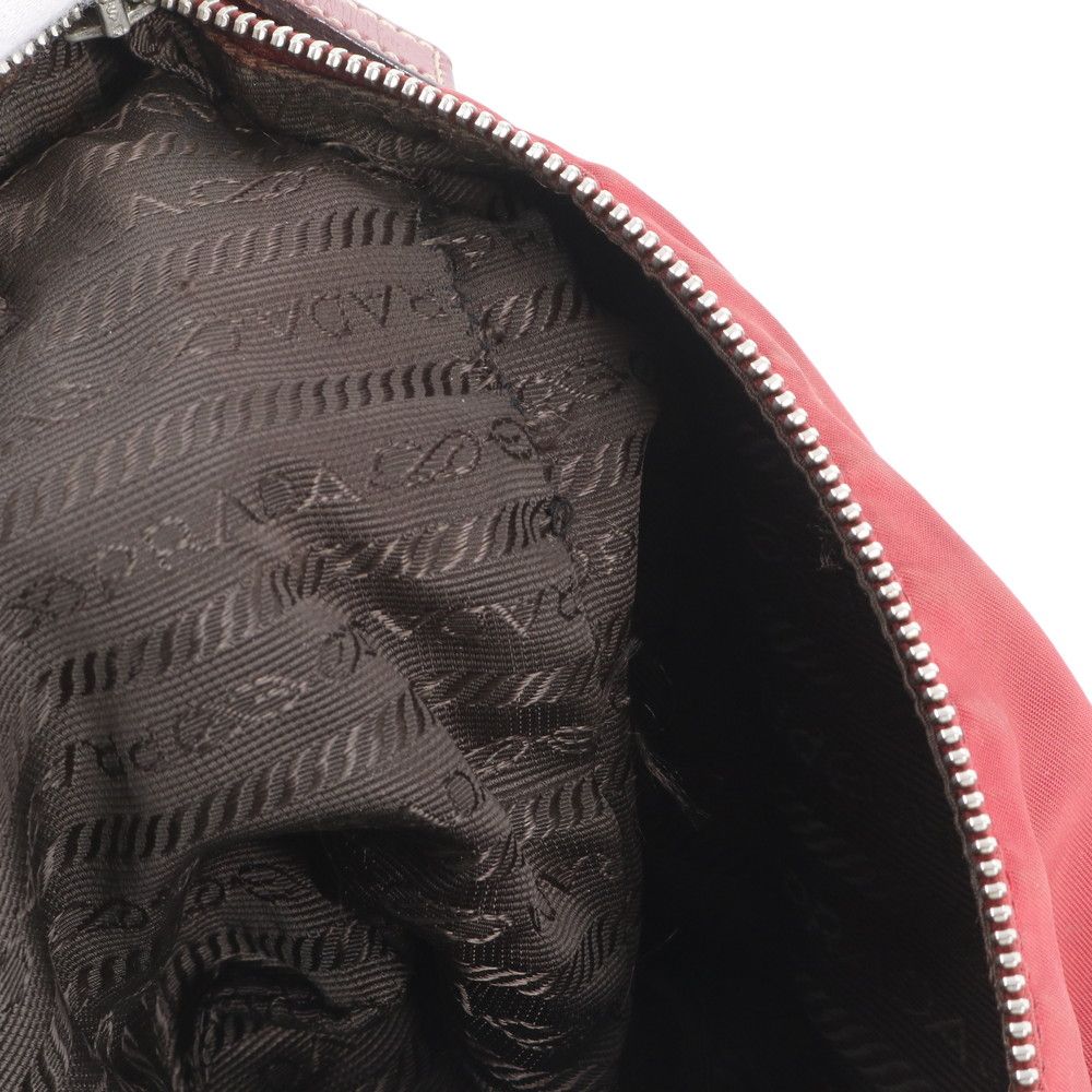 Prada Tessuto Nylon Triangle Logo Leather Shoulder Bag Ewe