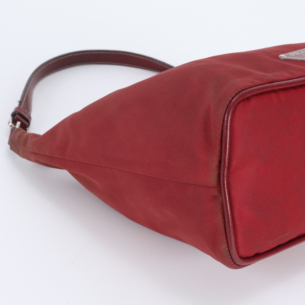 Prada Tessuto Nylon Triangle Logo Leather Shoulder Bag Ewe