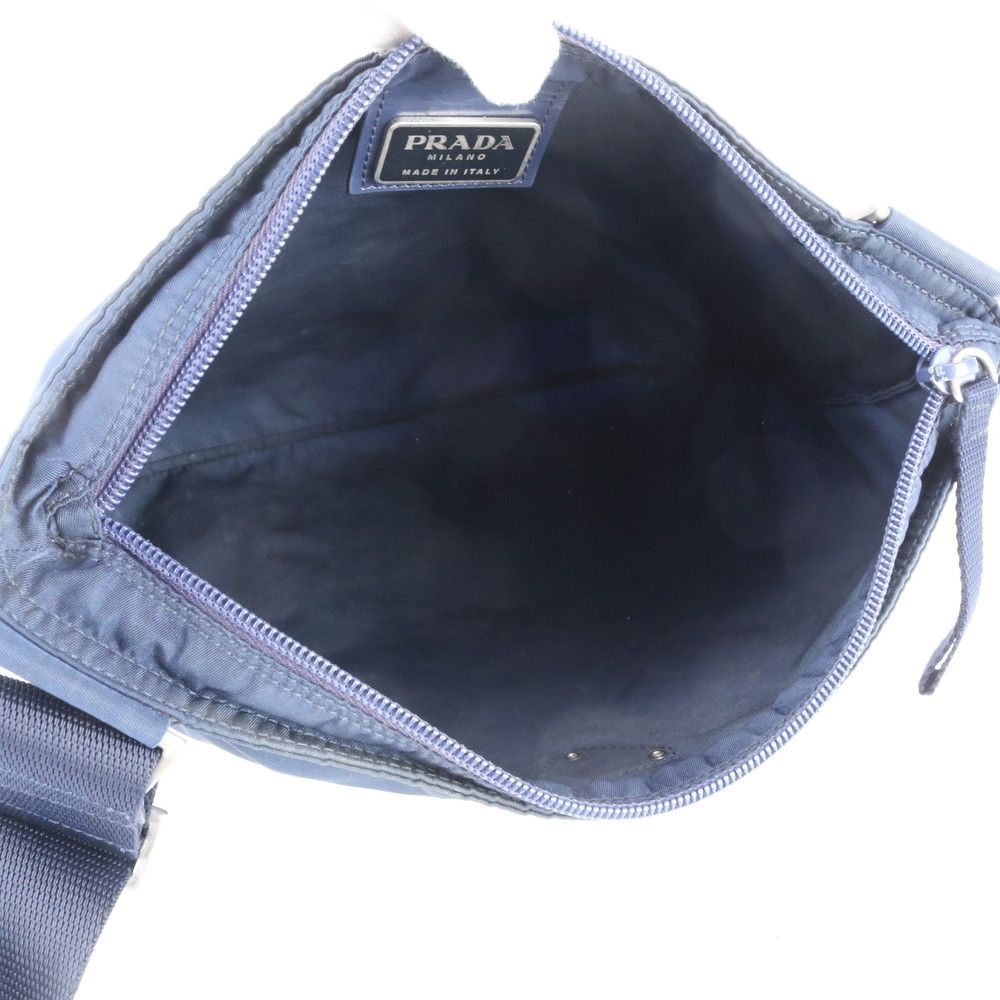 Prada Tessuto Nylon Triangle Logo Leather Shoulder Bag Crossbody Messenger Ebe