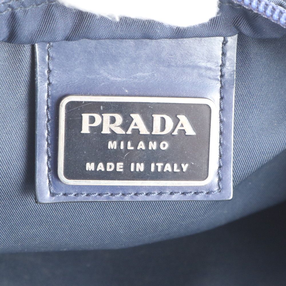 Prada Tessuto Nylon Triangle Logo Leather Shoulder Bag Crossbody Messenger Ebe