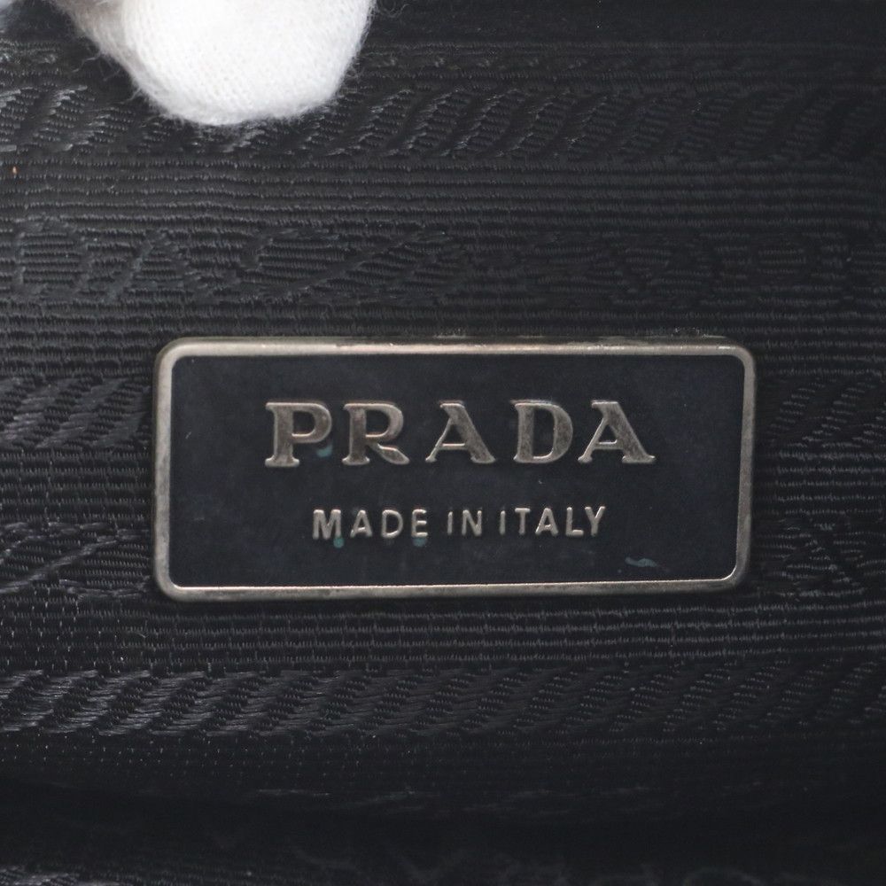 Prada Tessuto Nylon Triangle Logo Leather Shoulder Bag Crossbody Messenger Tote