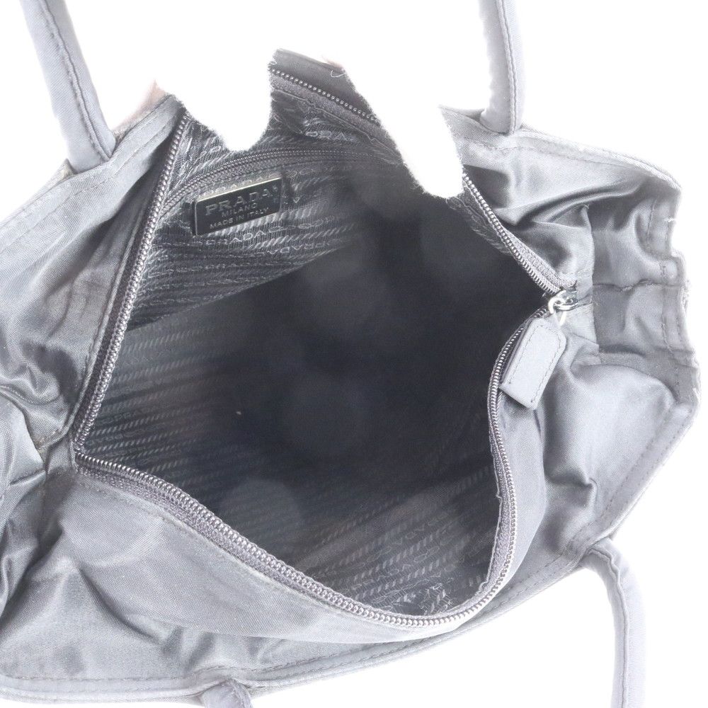 Prada Tessuto Nylon Triangle Logo Handbag Tote Black Ebe